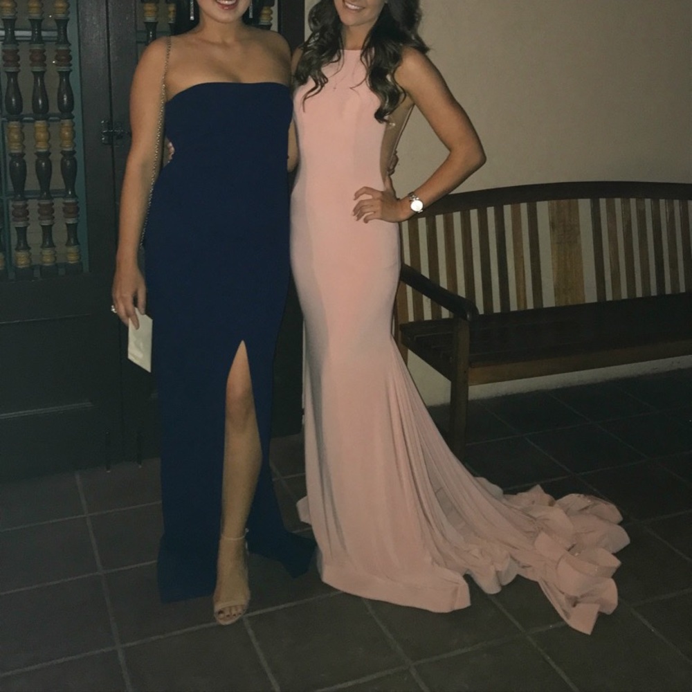 Pink Prom Dress with Long Train